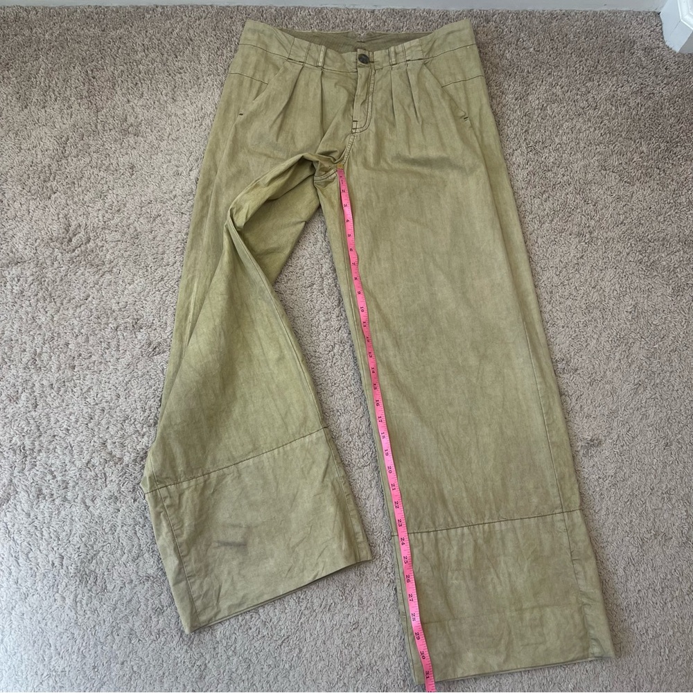 Free People Marina Low Rise Pleated Cuffed Hem Wide Leg Washed Trouser Pants - Picture 12 of 16